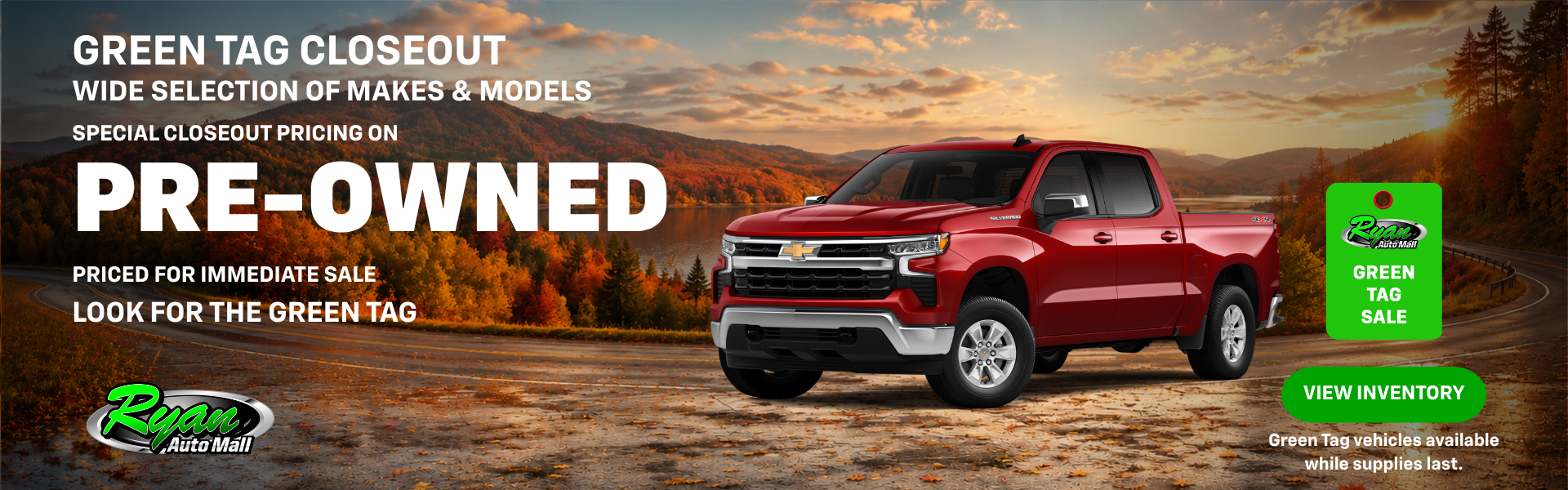 Ryan Auto Mall’s Used Green Tag Closeout Inventory