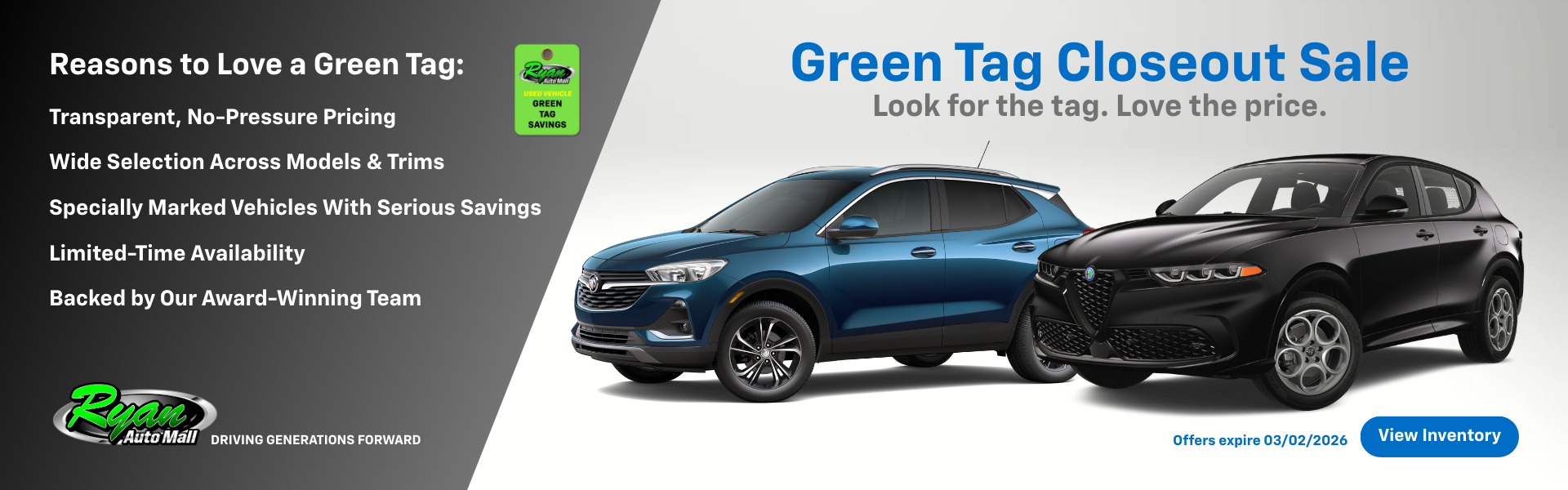 Green Tag Closeout Sale