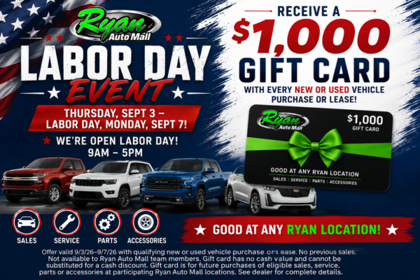 Labor Day $1,000 Gift Card Offer
