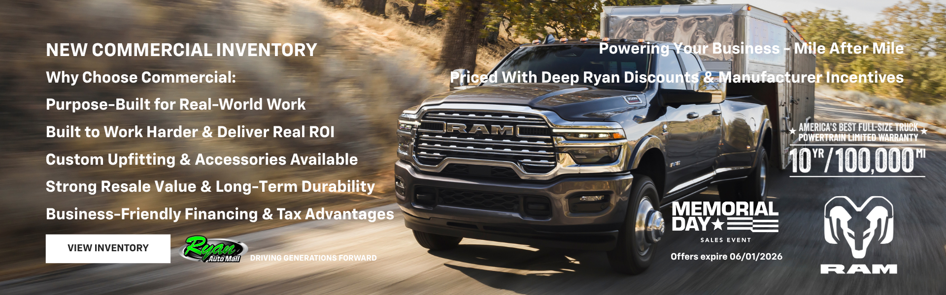 Ryan Auto Mall’s New Commercial Inventory