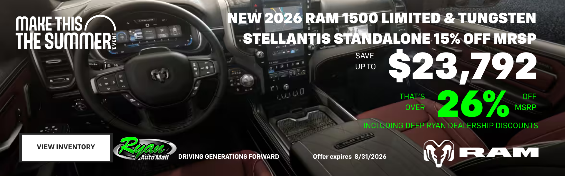 Ryan Auto Mall’s New Ram 1500 Limited & Tungsten Inventory