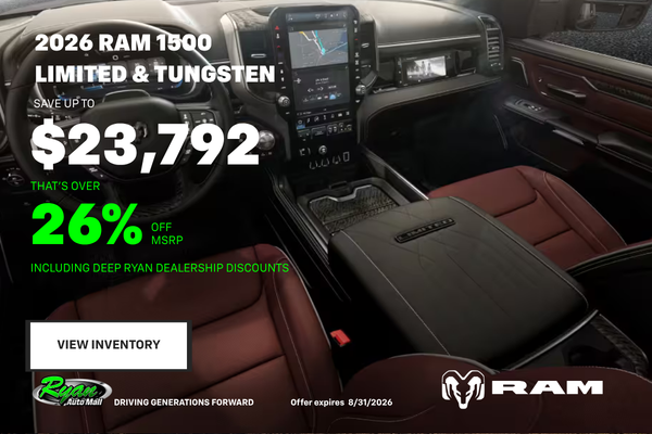 Ryan Auto Mall’s New Ram 1500 Limited & Tungsten Inventory