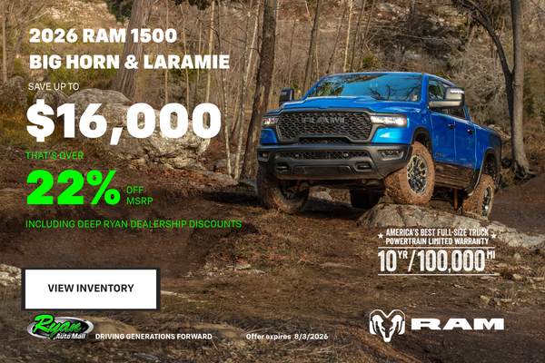 Ryan Auto Mall’s New Ram 1500 Big Horn & Laramie Inventory