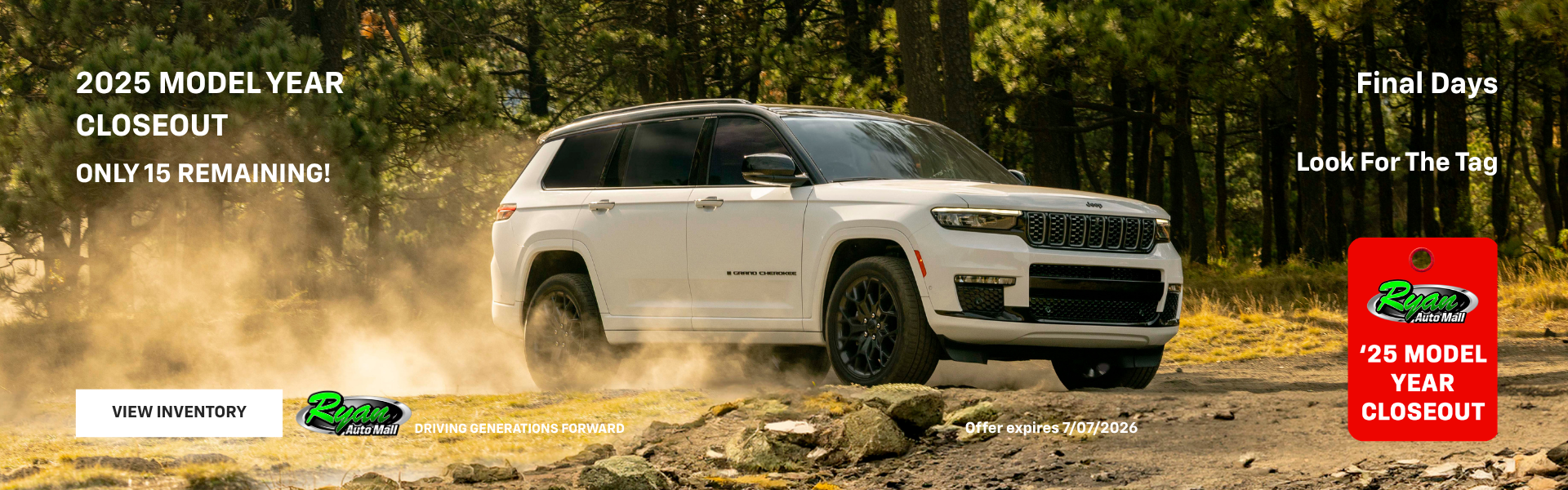 Ryan Auto Mall’s New 2025 Closeout Inventory