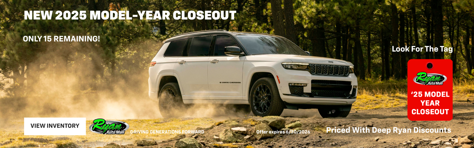 Ryan Auto Mall’s New 2025 Closeout Inventory